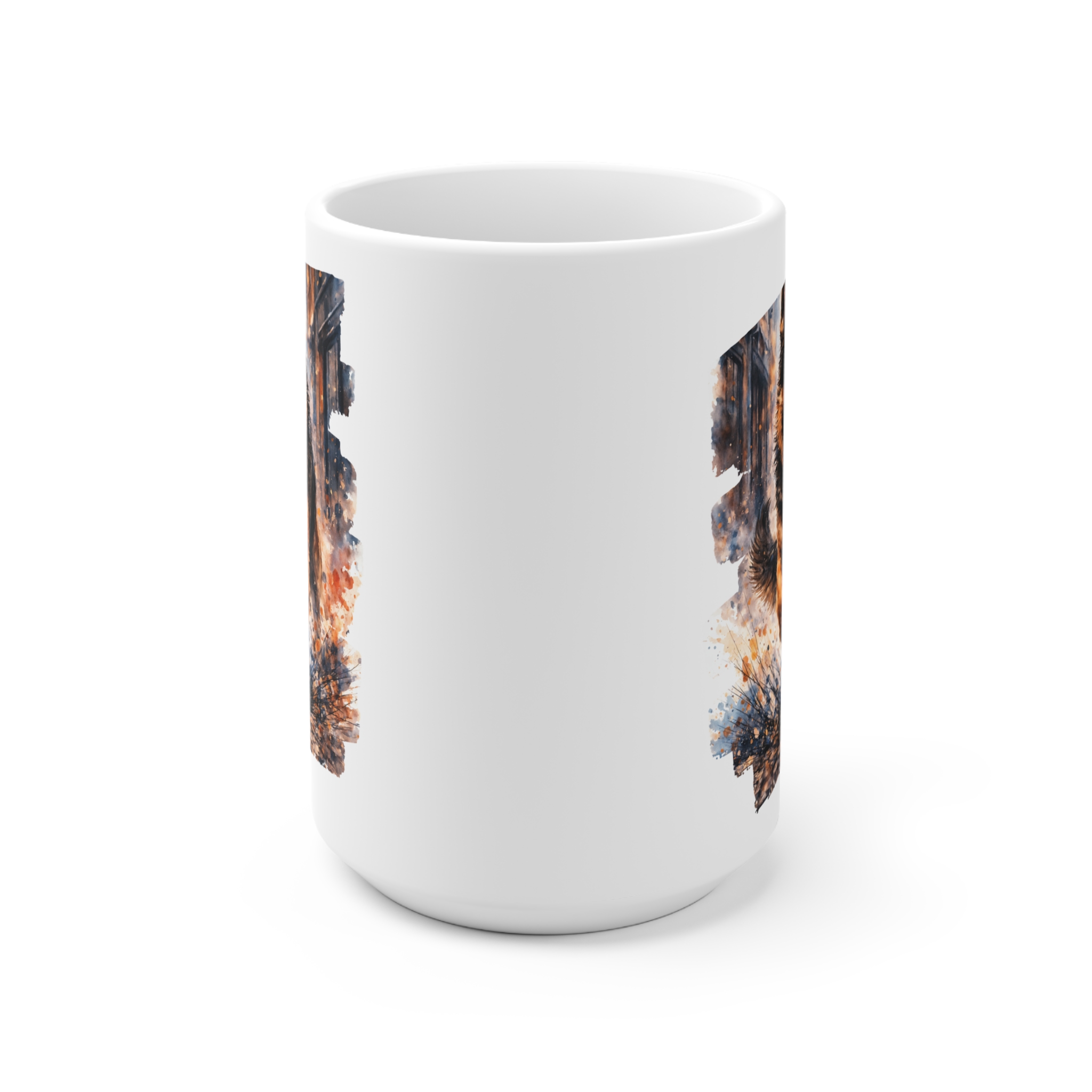 German Shepherd Watercolor City Run Ceramic Mug - Image 2
