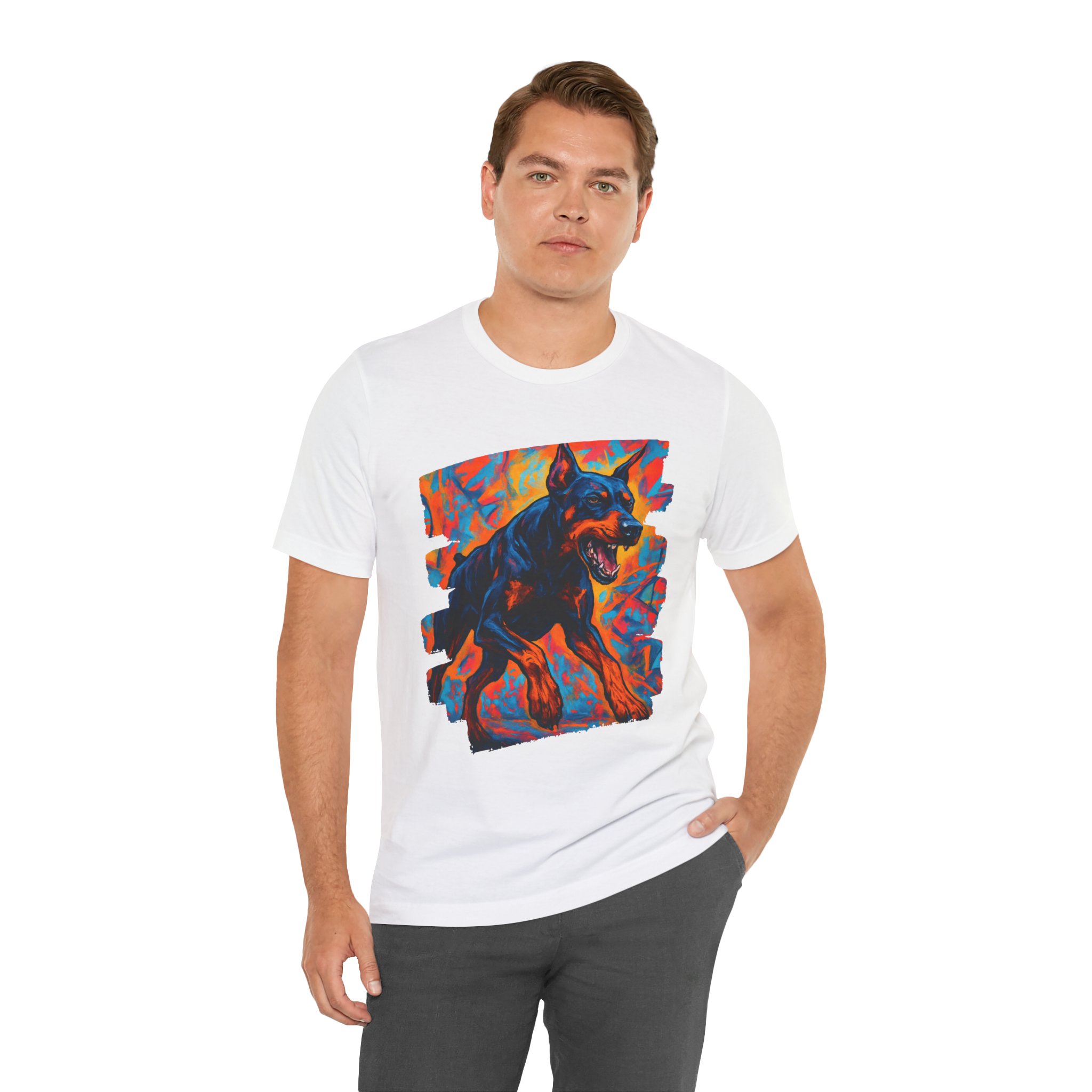 Doberman Graffiti Art Tee — Unisex Dog Graphic T-Shirt for men and women - Image 3