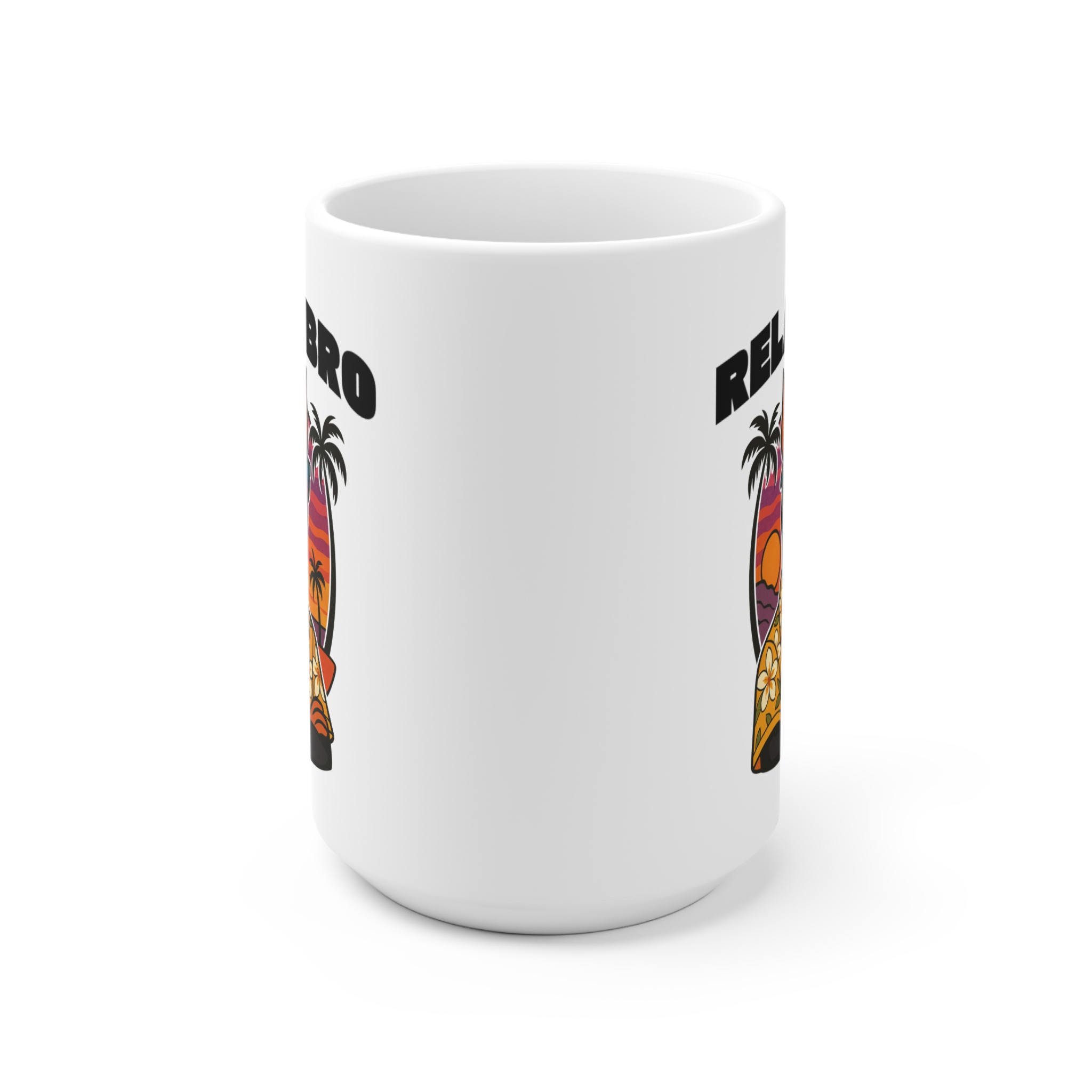 Relax Bro Doberman Ceramic Mug — Tropical Vintage Dog Mug - Image 2