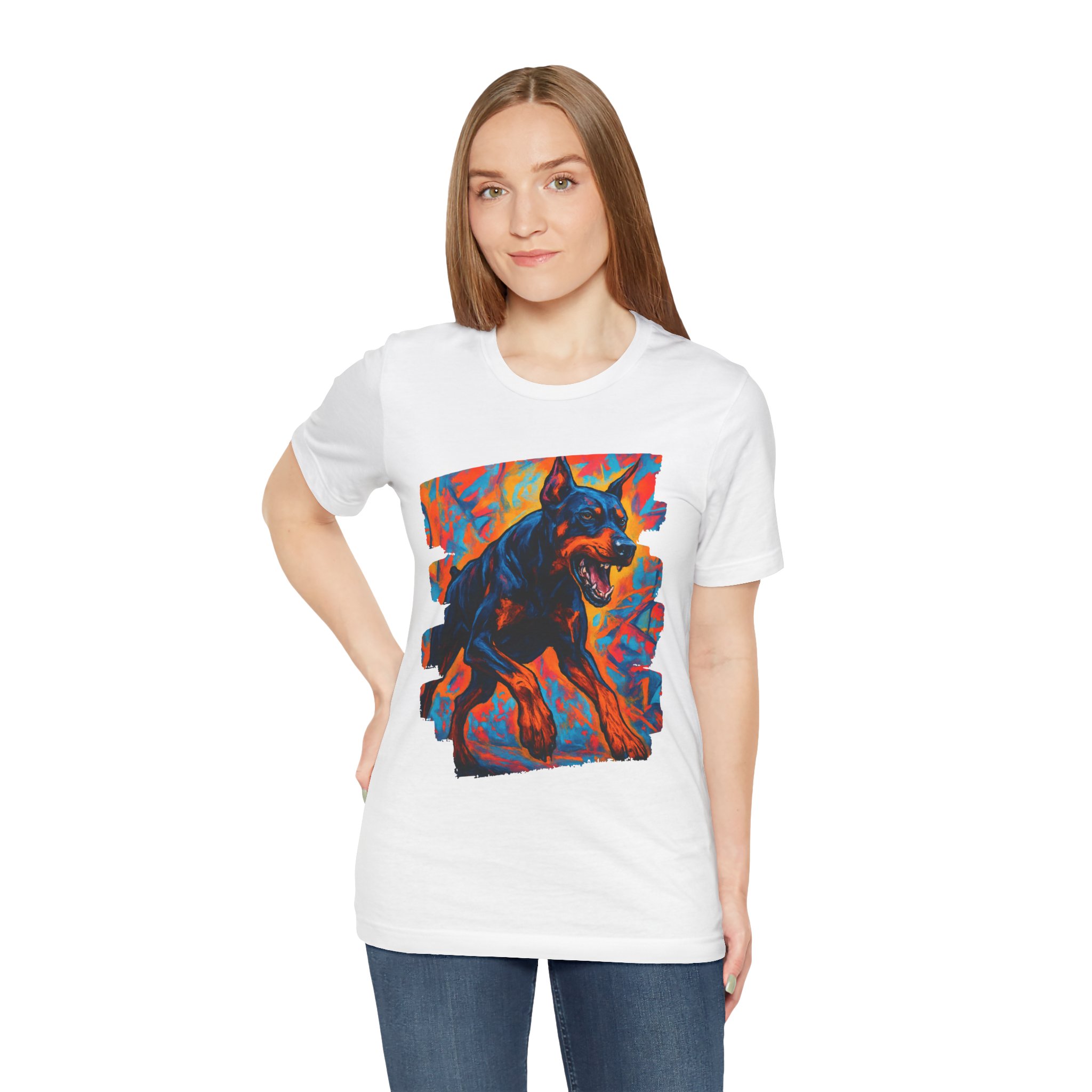 Doberman Graffiti Art Tee — Unisex Dog Graphic T-Shirt for men and women - Image 2