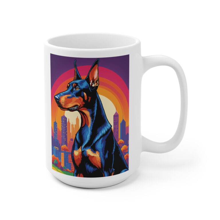 Doberman Pop Art City Ceramic Mug — Hoodiegans Coffee Cup